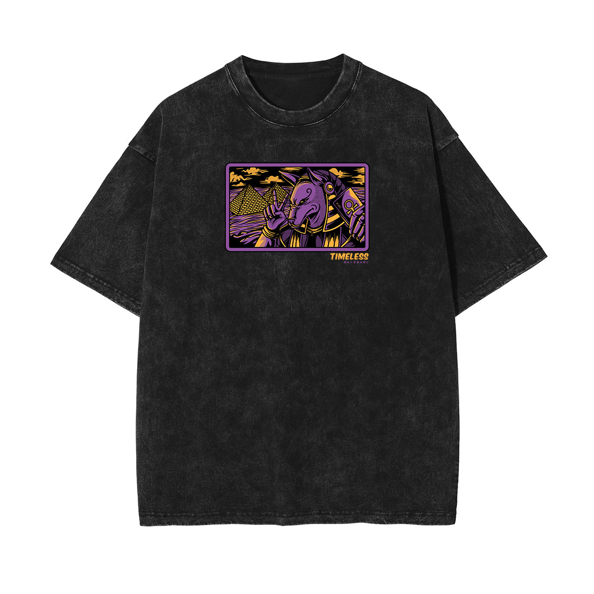 Camiseta retro con estampado de dibujos animados descoloridos