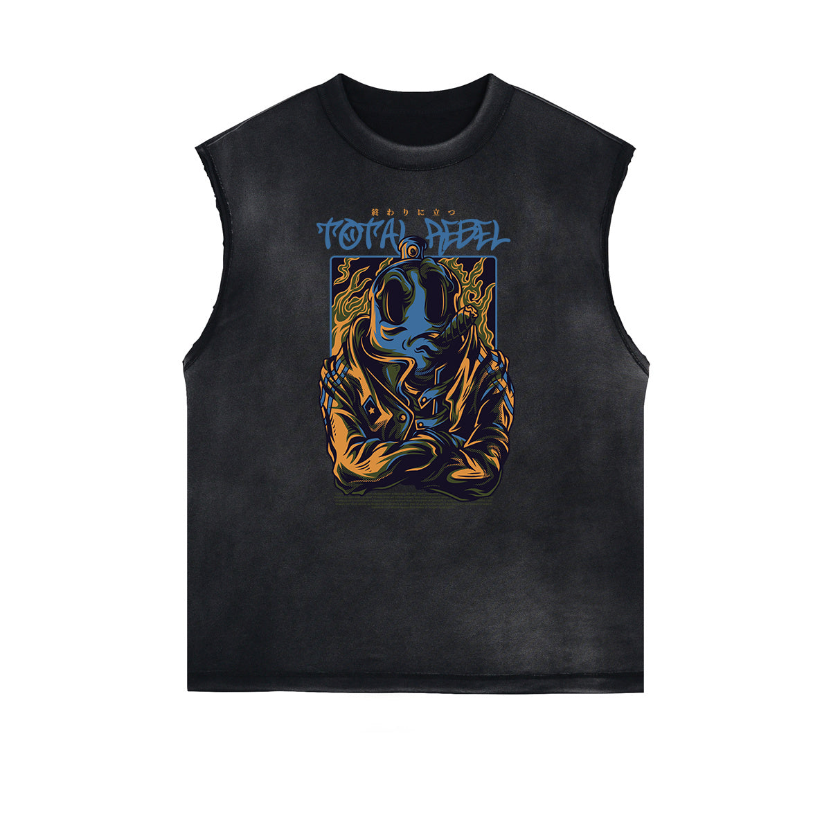 Camiseta sin mangas con estampado de dibujos animados retro