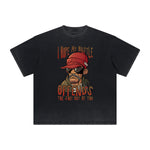 Heavyweight Faded Street Cartoon Graphic Tee-INNBLAC Fashion Apparel