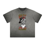 Stone Wash Thug Cartoon Graphic Tee-INNBLAC Fashion Apparel