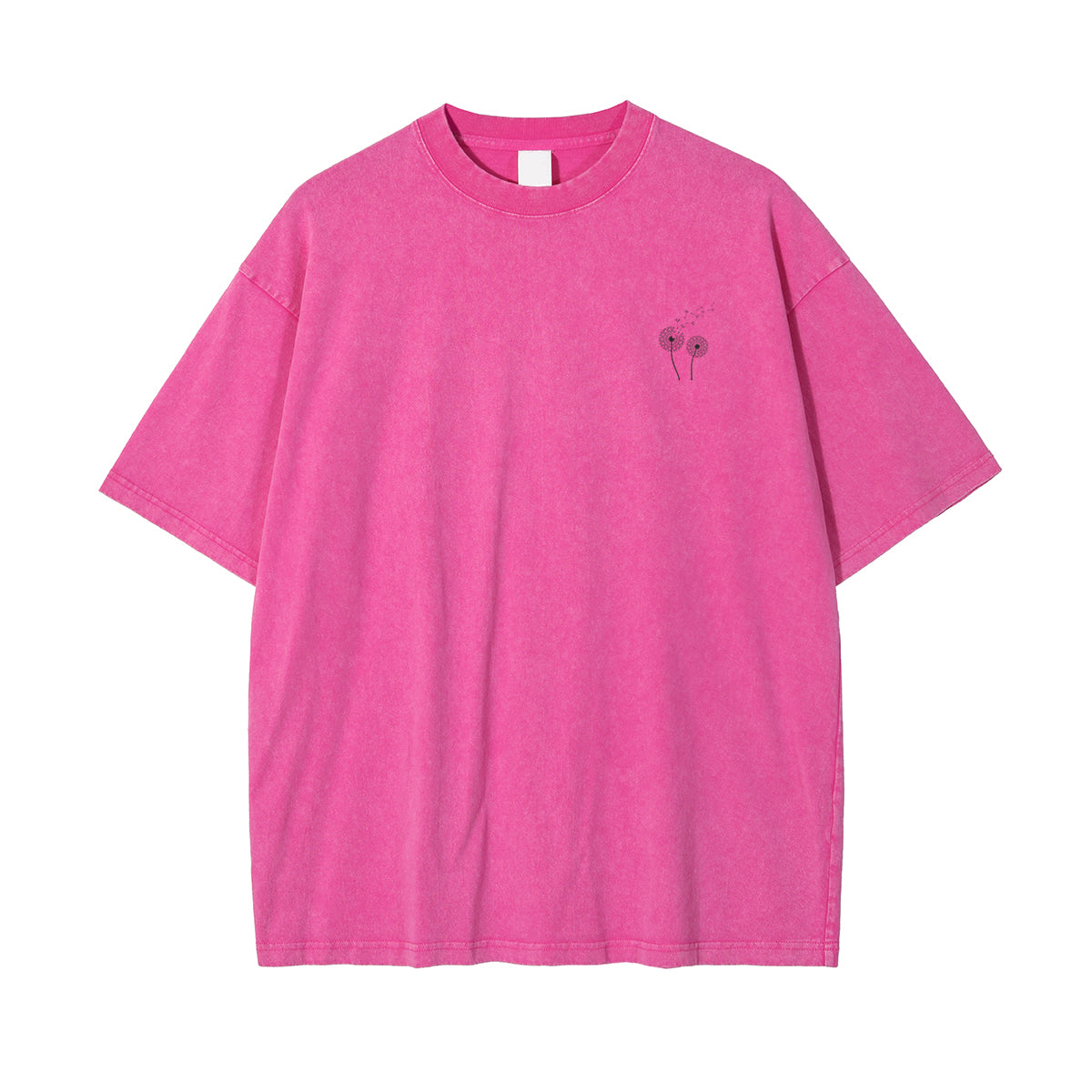 Stone Wash Line Art Flowers Graphic Tee