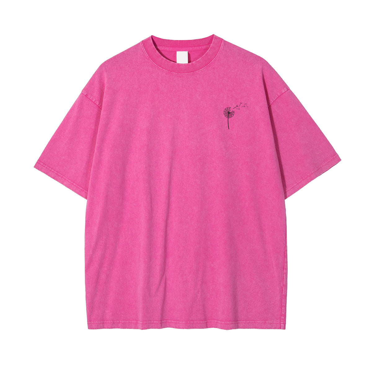 Stone Wash Line Art Flowers Graphic Tee