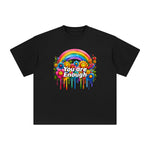 You are Enough Rainbow & Blossom Graphic Tee-INNBLAC Fashion Apparel