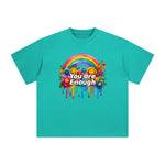 You are Enough Rainbow & Blossom Graphic Tee-INNBLAC Fashion Apparel