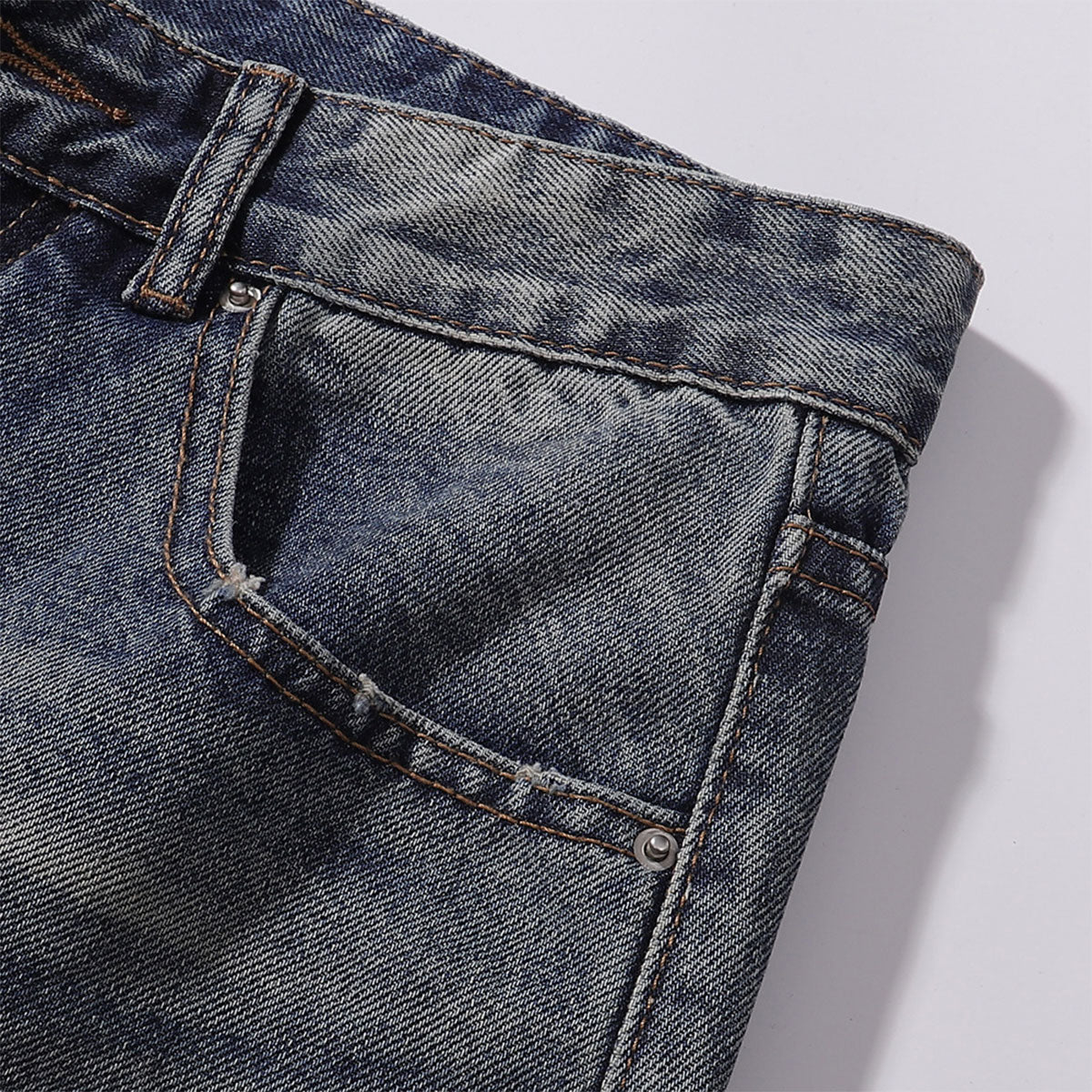 Wide Leg Distressed Paint Splatter Denim Jeans