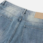 Wrinkled Light Wash Wide-Leg Jeans