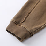 Vintage Washed Oversized Zip Up Distressed Hoodie