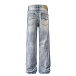 Vintage Wash Faded Wide-Leg Jeans