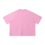 Boxy Waffle Washed Distressed Raglan Tee