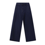 Vintage Style Embroidered Washed Wide Leg Pants
