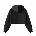 Women's Solid Zip-Front Cropped Hoodie
