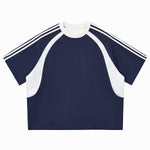 Raglan Sleeve Mesh Panel Sporty Tee