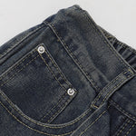 Utility Wide Leg Distressed Denim Jeans