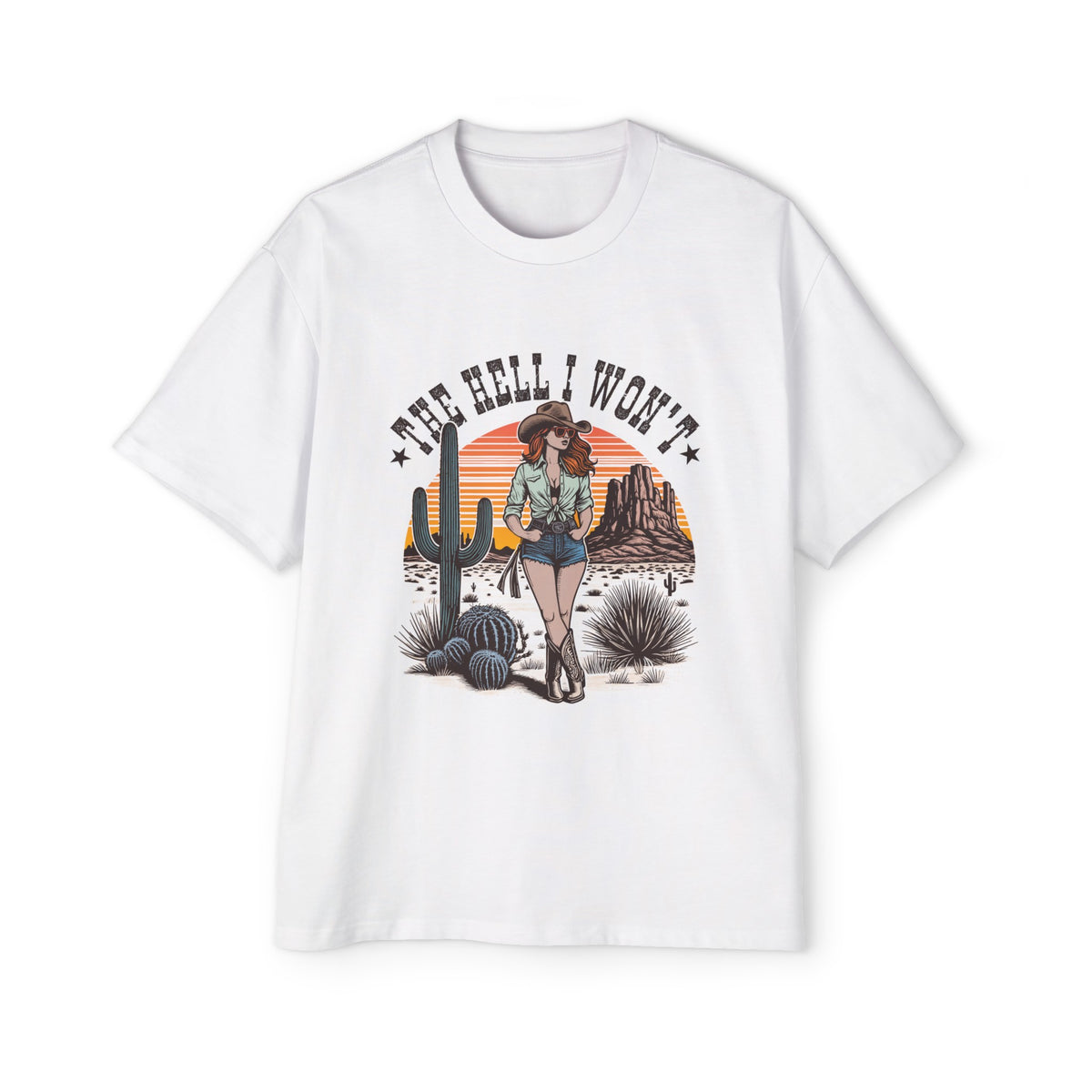 Vintage Cowgirl Shirt The Hell Graphic Tee-INNBLAC Fashion Apparel
