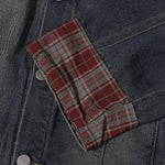 Plaid Patchwork Denim Trucker Jacket