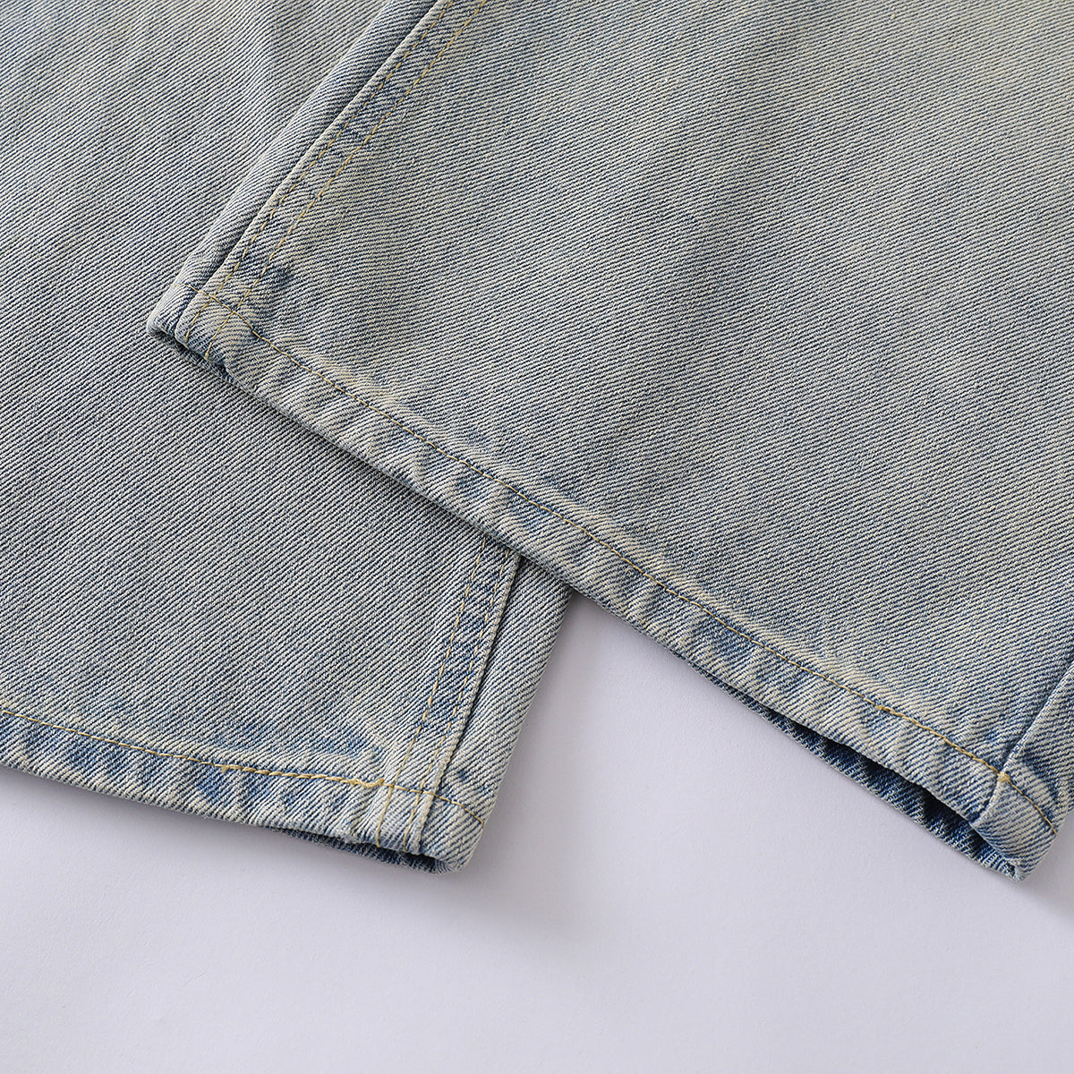 Wrinkle Wash Loose Straight Jeans