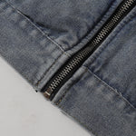 Zip-Up Washed Denim Jacket