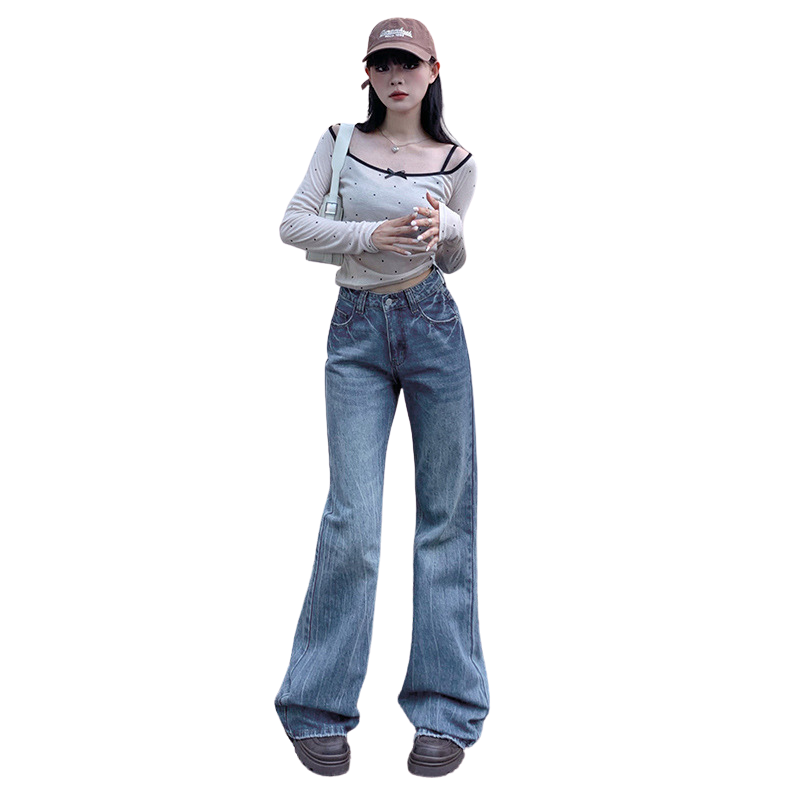 Blue Whiskers Flare Jeans-INNBLAC Fashion Apparel
