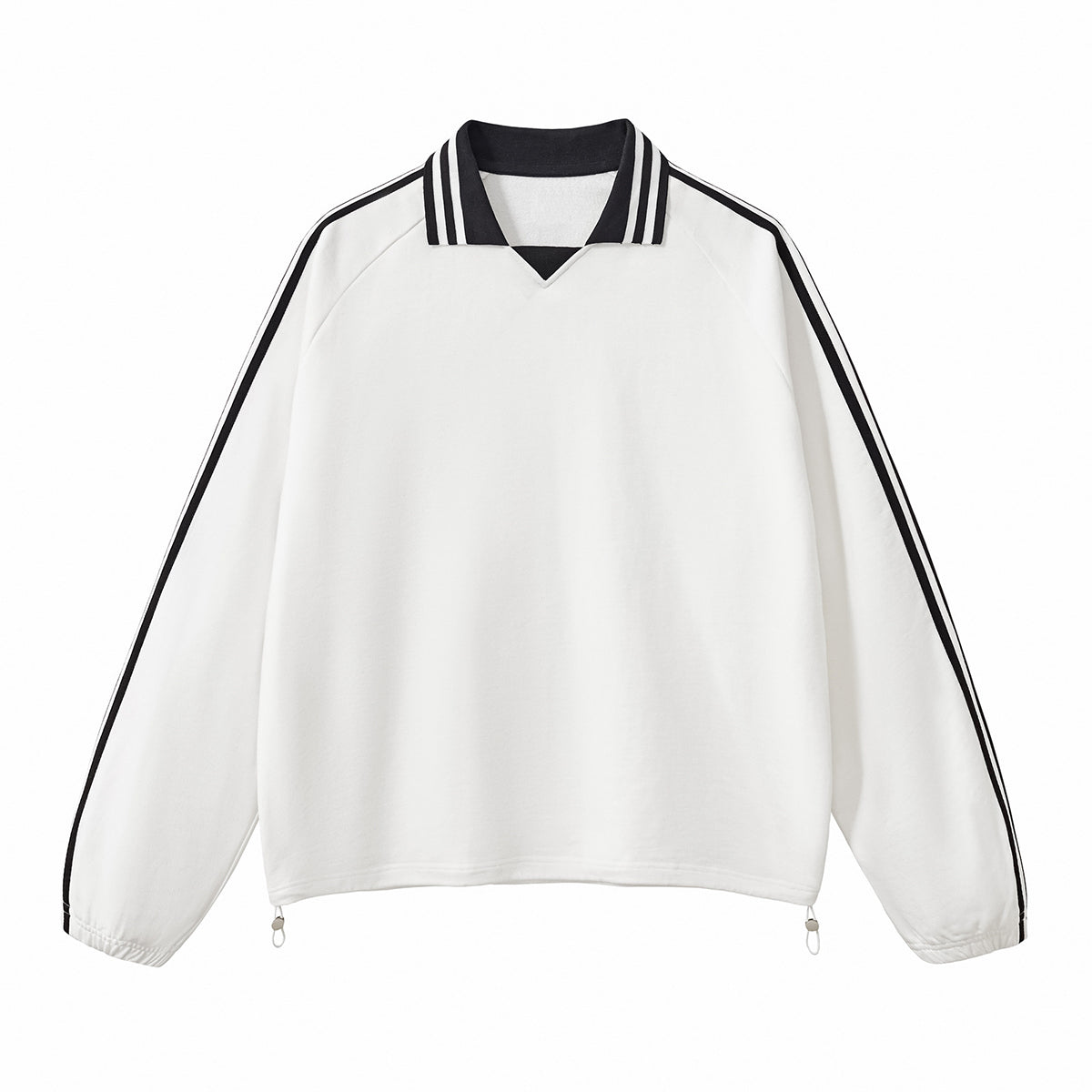 Retro Striped Collar Pullover Sweatshirt