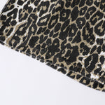 Straight Leg Leopard Bermuda Cotton Shorts