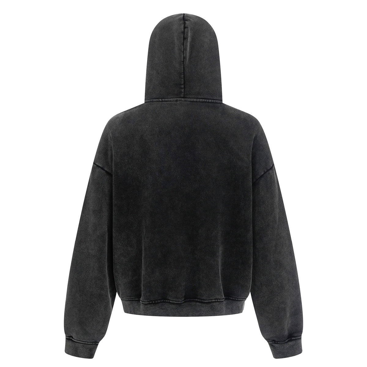 Front Pocket Button Detail Oversized Washed Hoodie