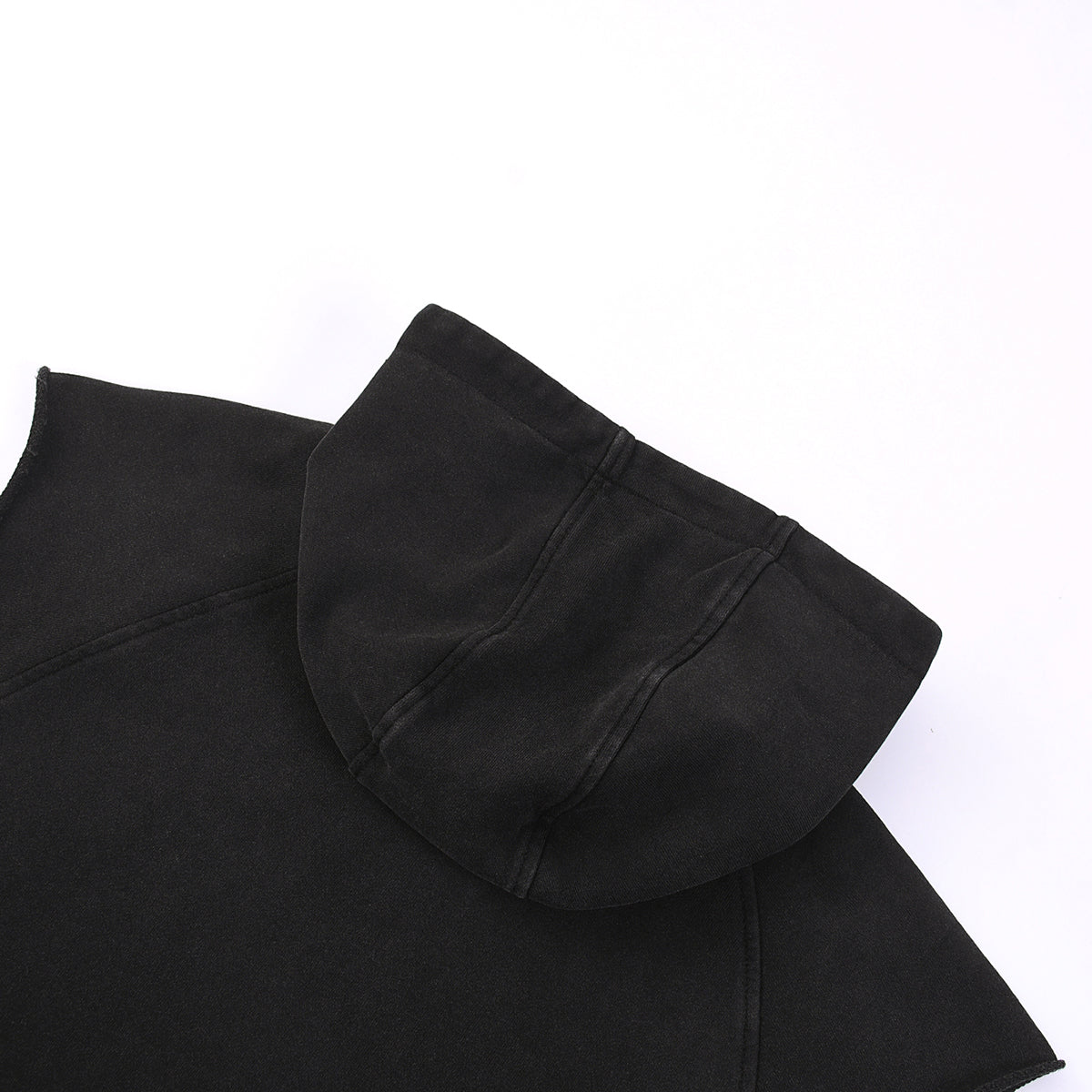 Raw Edge Sleeveless Muscle Hoodie