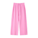 Curved Seam Straight Leg Casual Street Trousers