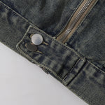 Shorts vaqueros con mariposas bordadas y adornados con perlas