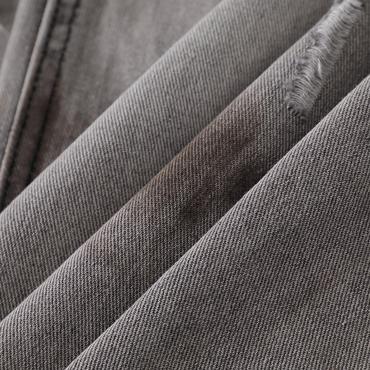 Baggy Fit Distressed Grey Ripped Jeans