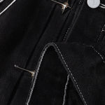 Abstract White Embroidery Denim Jacket