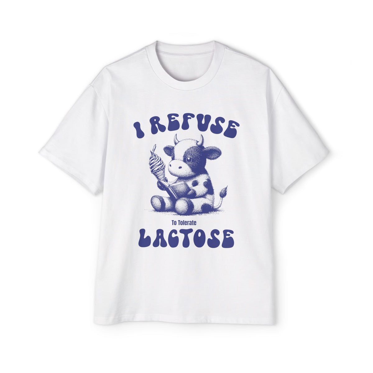 Cute Calf Eating Ice Cream Graphic Tee-INNBLAC Fashion Apparel