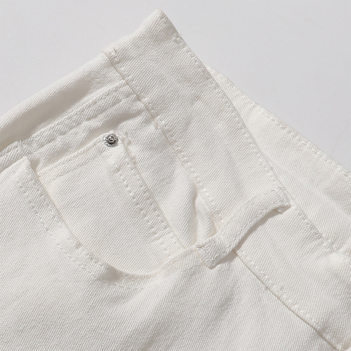 Snap Detail Slight Flared Hem Cargo Pants