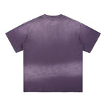 Gradient-Fade Distressed Edge Cotton Tee 7.8oz