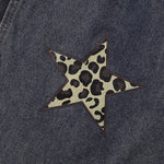 Leopard Star Patch Wide-Leg Denim Jeans