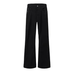 Slim Fit Solid Black Flared Denim Pants