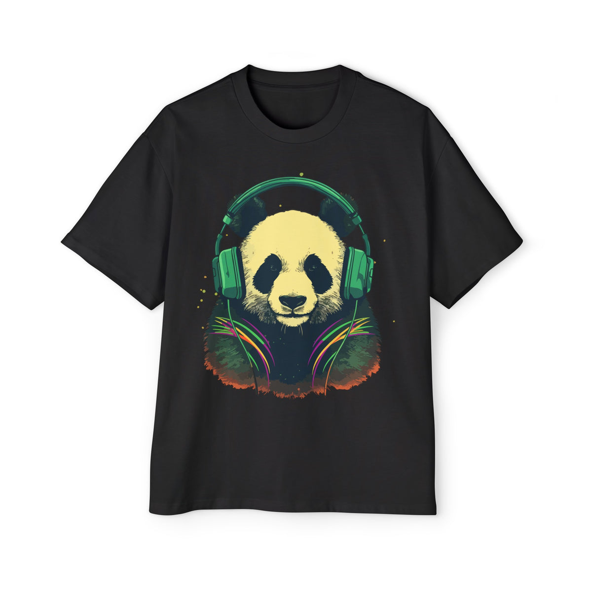 Panda With Headphones Graphic Tee-INNBLAC Fashion Apparel