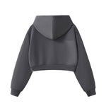 Women's Solid Color Relaxed Cropped Hoodie