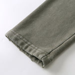 Distressed Edge Buttonless Long-Sleeve Polo