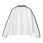 Retro Striped Collar Pullover Sweatshirt