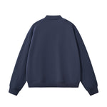 Solid Zip-Front Fleece Bomber Jacket