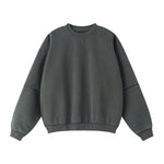 Crew Neck Mock Two-Layer Fleece Sweatshirt