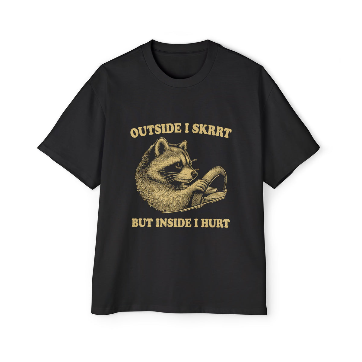 Raccoon Driver Graphic Tee-INNBLAC Fashion Apparel