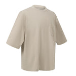 Washed Raw-Edge Pocket Clean Fit Crew Neck Tee