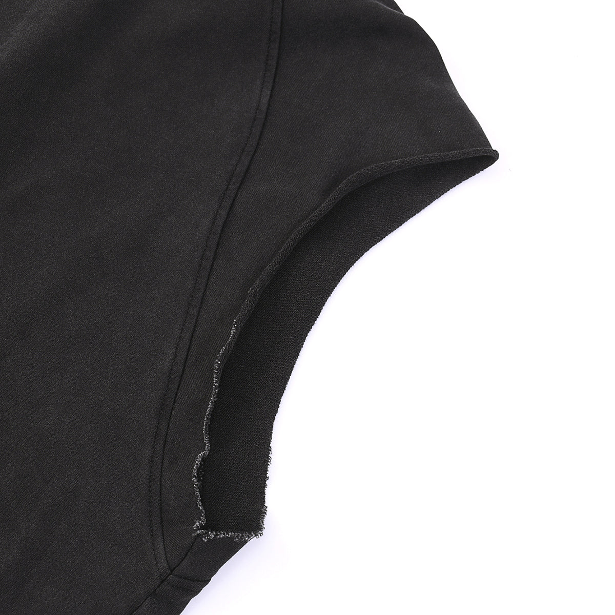 Raw Edge Sleeveless Muscle Hoodie