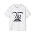 Raccoon Dip Cookie In Water Graphic Tee-INNBLAC Fashion Apparel