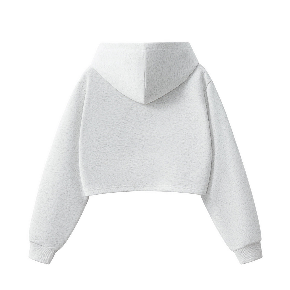 Women's Solid Zip-Front Cropped Hoodie