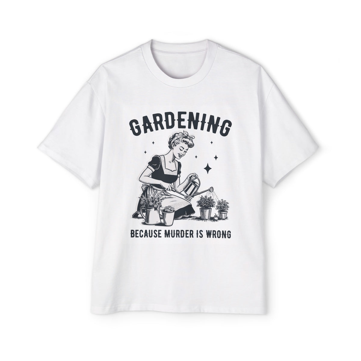 Retro Woman Gardening Graphic Tee-INNBLAC Fashion Apparel