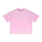 Boxy Raw Edge Washed Loose Short Sleeve Tee