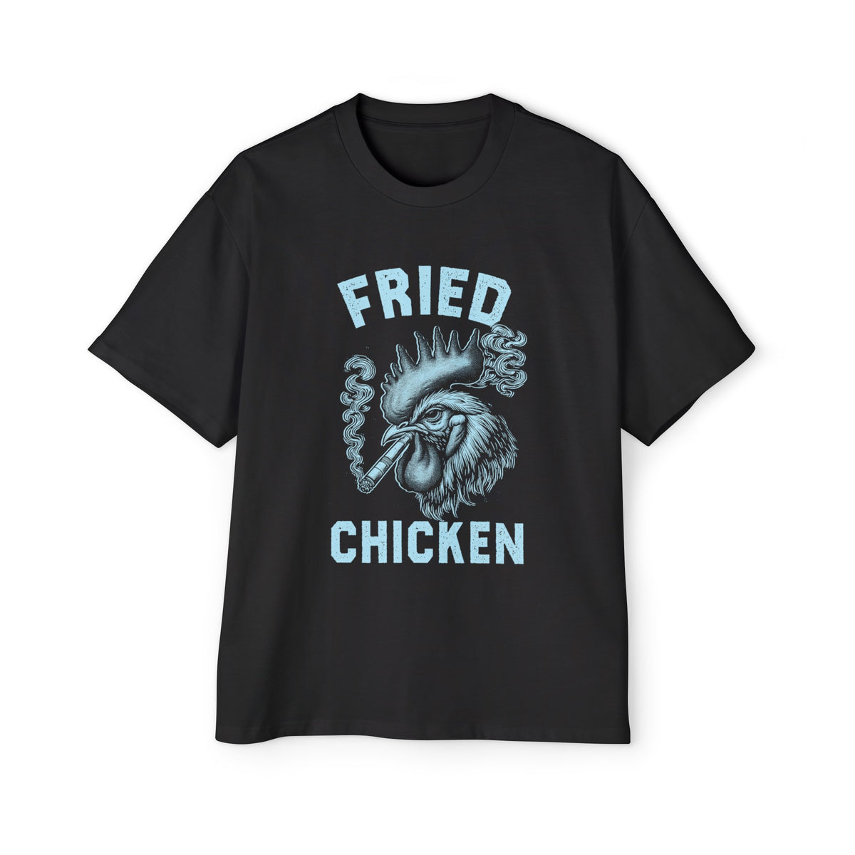 Funny Fried Chicken Smoking Graphic Tee-INNBLAC Fashion Apparel