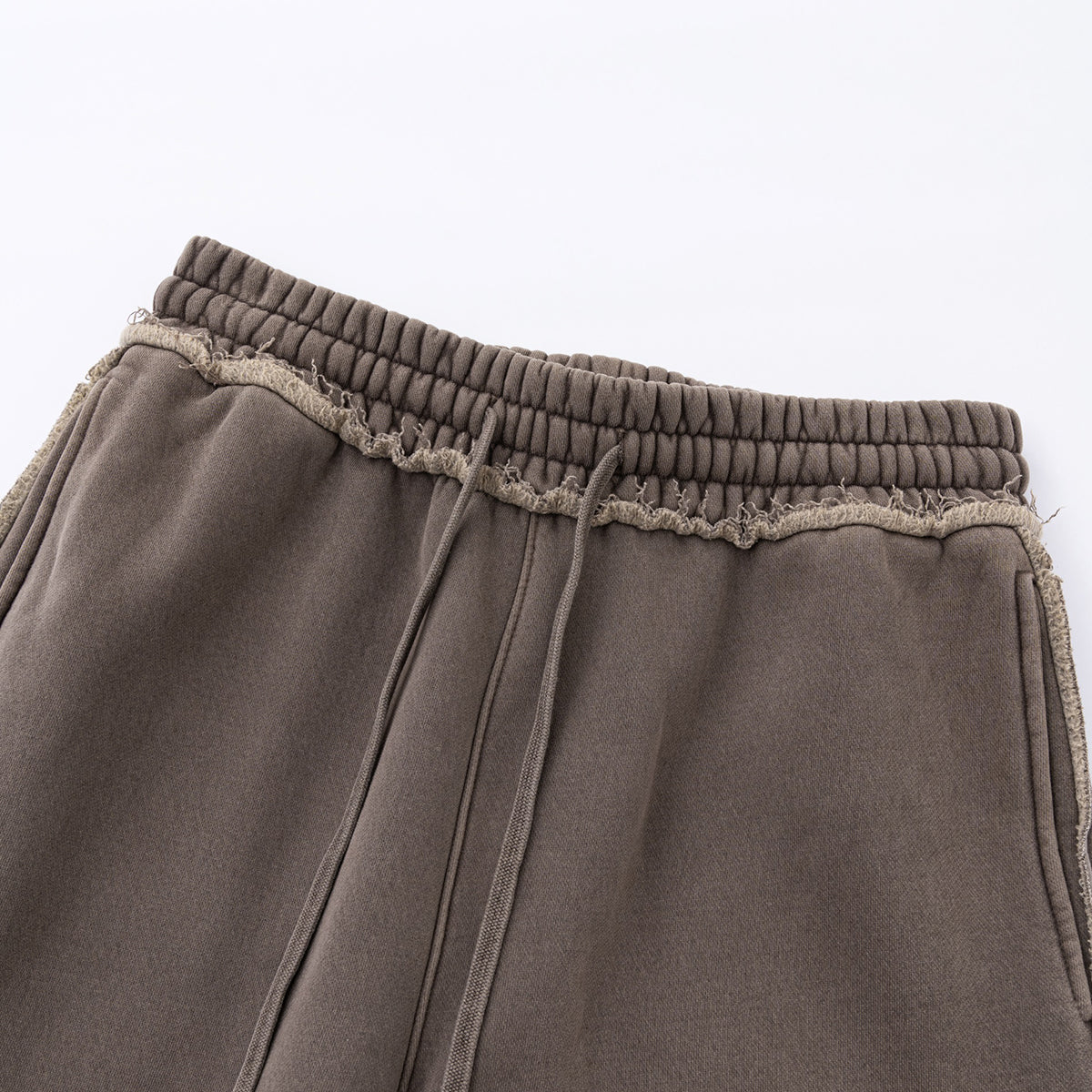 Raw Edge Straight Leg Fleece Sweatpants